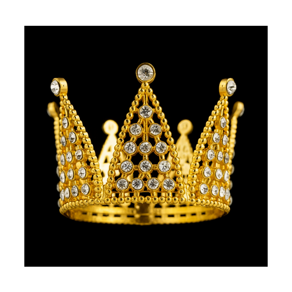 Goldene Krone mit Strasssteinen, Durchmesser 7 cm