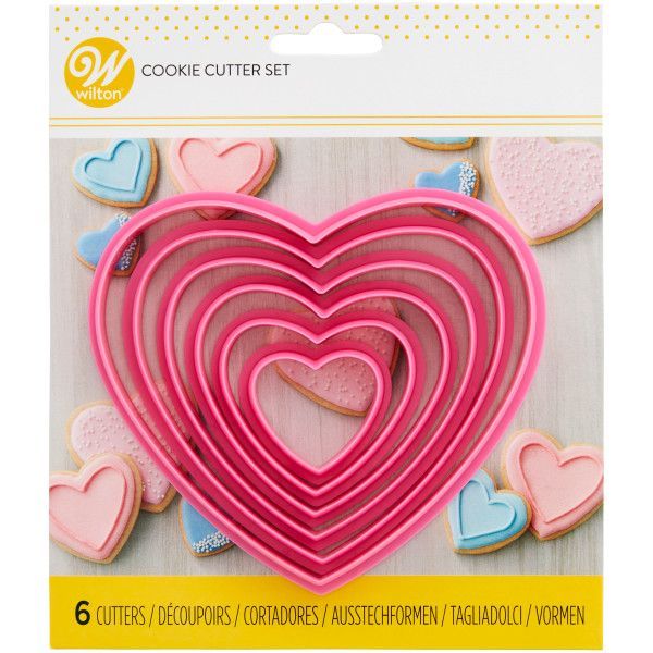 Heart cutter plastic 6 pcs