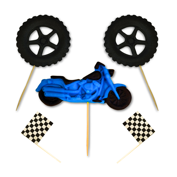 Motorradbox, Räder und Flaggen