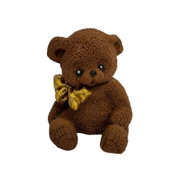 Großer Teddybär mit goldener Schleife