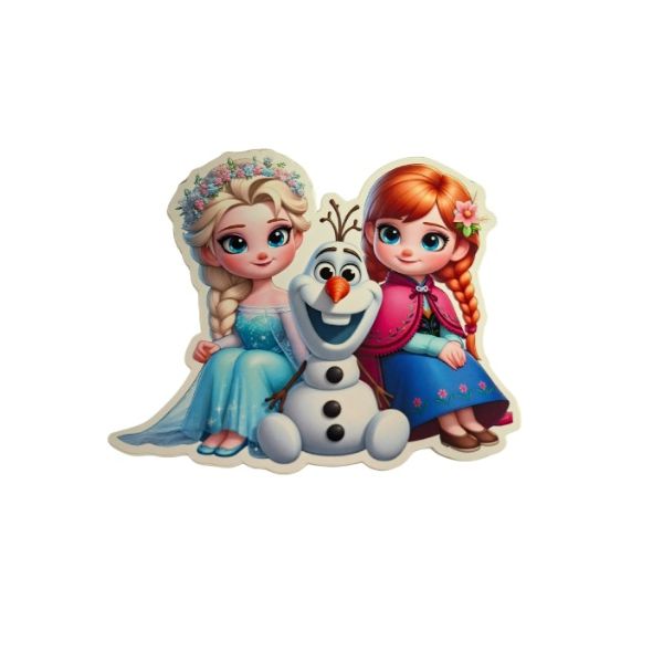 Embossed Frozen Anna, Elsa and Olaf plastic