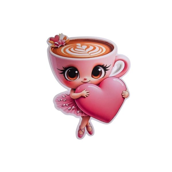 Zápich Cappuccina se srdíčkem plast