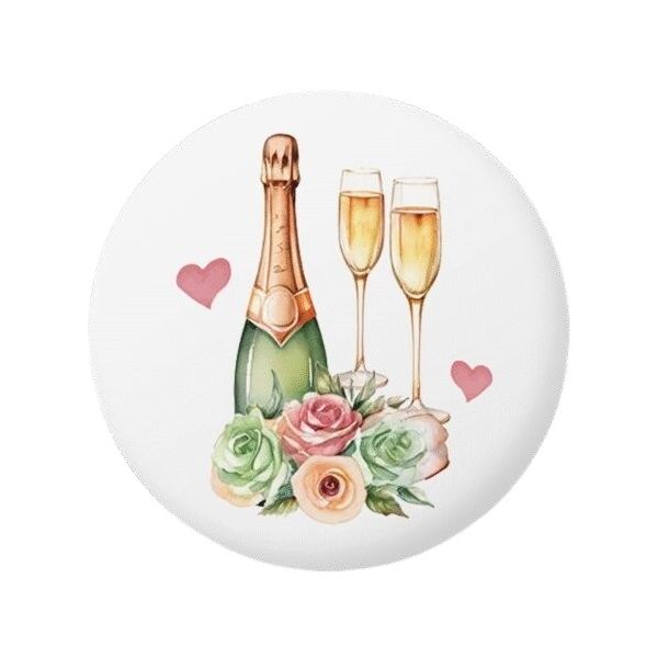 Fehér habcsók pezsgővel és poharakkal 12 db