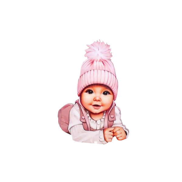 Zápich dievčatko s čiapkou ružové