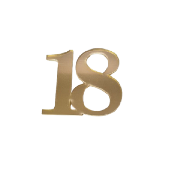 Zápich zlatý akryl č.18