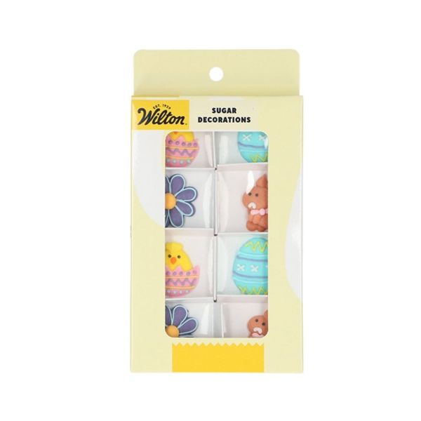Sada veľkonočné cukrové dekorácie vajíčka a kvety 8 ks