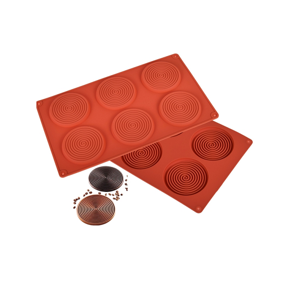 Szilikon forma körök spirállal 6 db