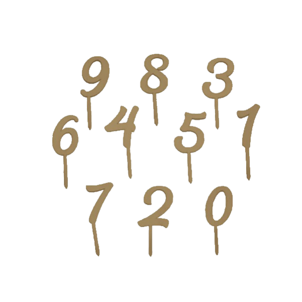 Zápich číslo 0 - 9 zlaté dřevo