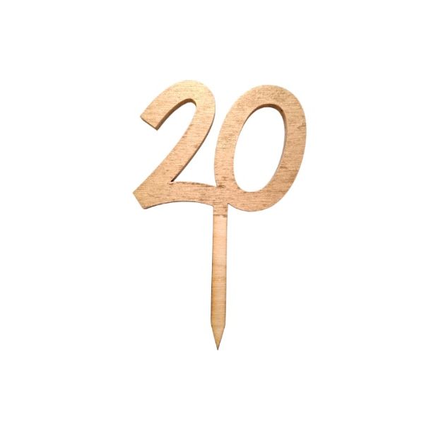 Zápich číslo 20 hrubé drevo zlatá farba