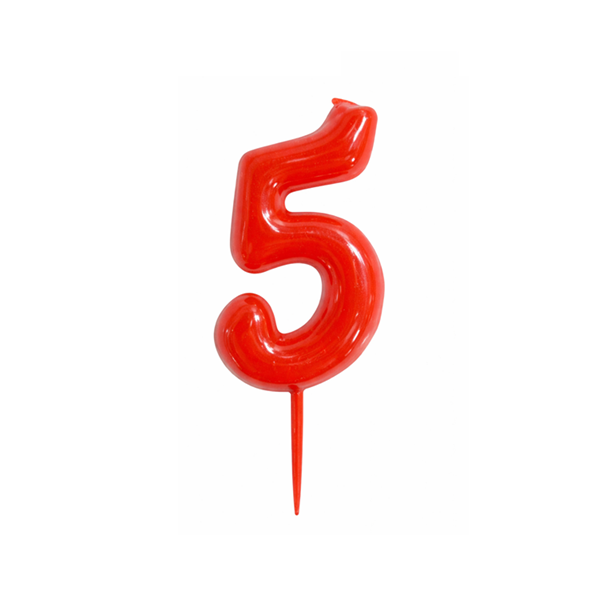 Sviečka červená č. 0 - 7 Sviečka červená č. 5