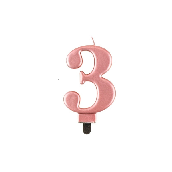 Sviečka ružovo-zlatá č. 0 - 8 Sviečka ružovo-zlatá č. 3