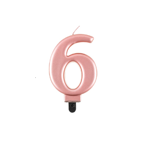 Sviečka ružovo-zlatá č. 0 - 8 Sviečka ružovo-zlatá č. 6