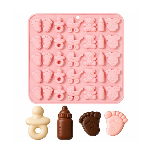 Szilikon babaforma - láb, babakocsi, cumi, mackó, body