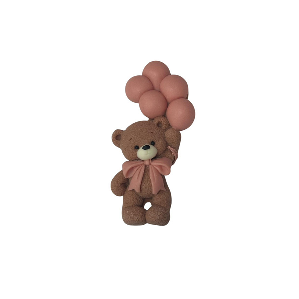 Macko s balónikmi ružový