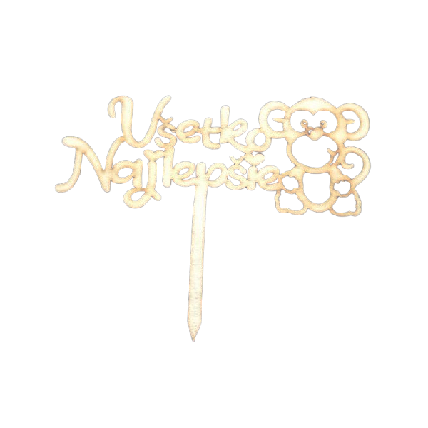 Happy Birthday with a monkey wood