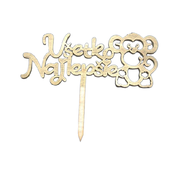 Boldog születésnapot majomfa arany színben