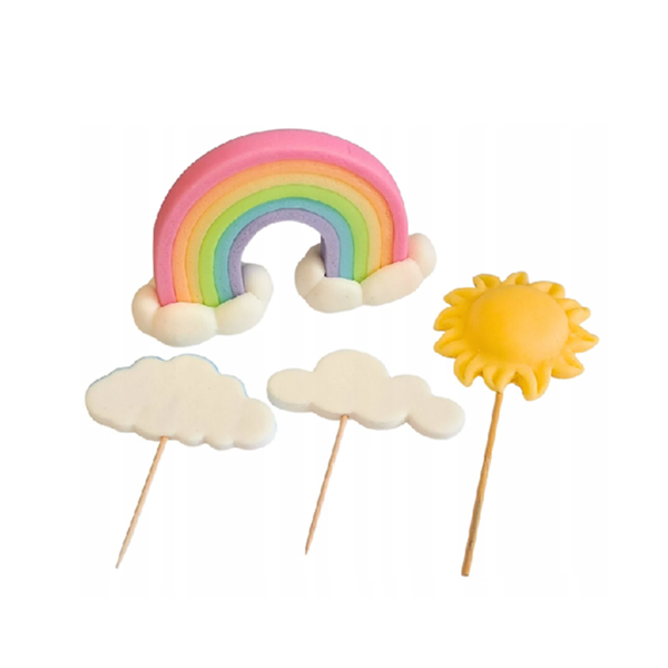 Set of sun, rainbow, clouds 4 pcs