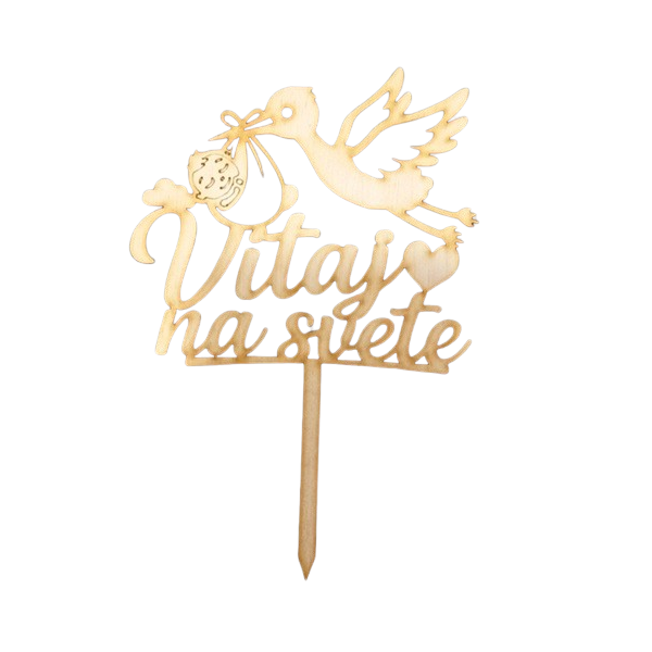 Zápich Vítej na světě dřevo