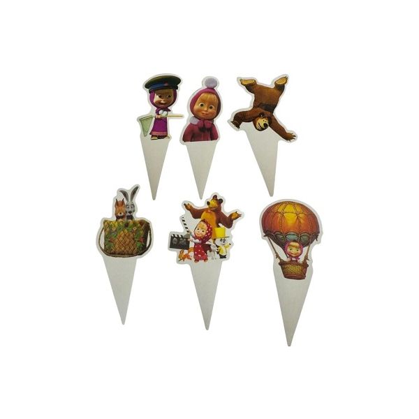 Zápich Máša a medveď papier 6 ks