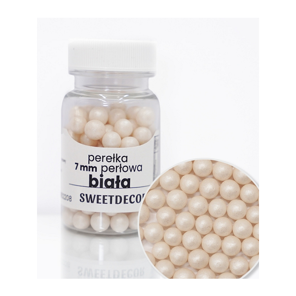 Perličky biele perleťové 7 mm 40g