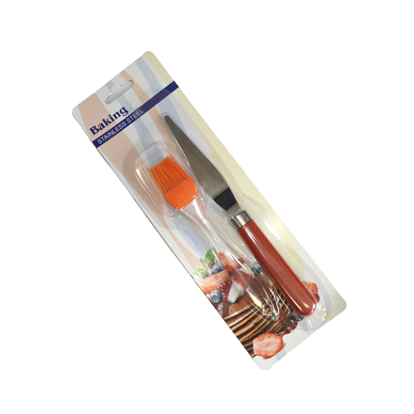 Silicone butter knife and stainless steel spatula set