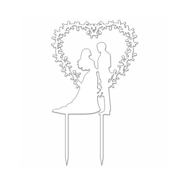 Engraving - newlyweds and laurel heart