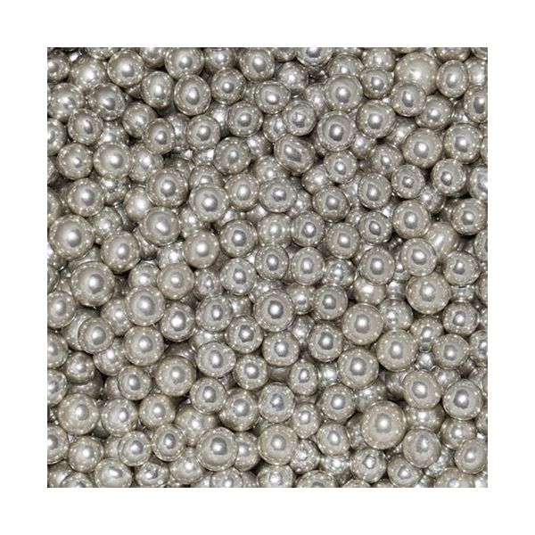 Chocolate sprinkles silver beads 5 mm 50 g