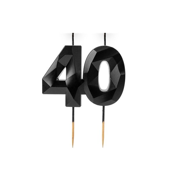 Cake candle No. 40 black diamond