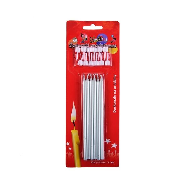 Candles smooth light green 12 cm 12 pcs