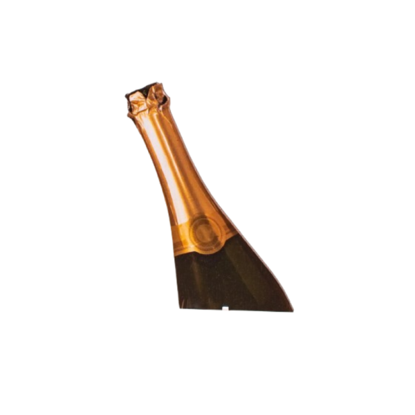 Champagne bottle cutout on cake
