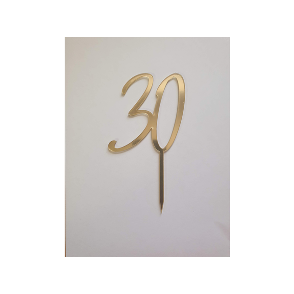 Gold mirrored engraving number 30