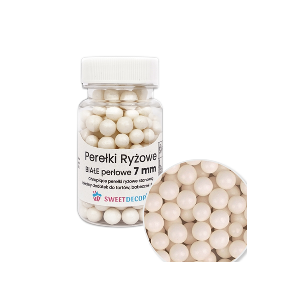 White rice beads 7 mm 30 g