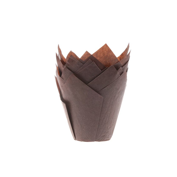 Košíčky tulipánové-hnede 36ks
