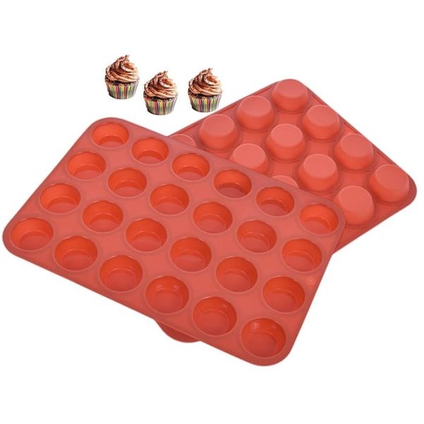 Silikon-Mini-Muffinform, 24 Stück