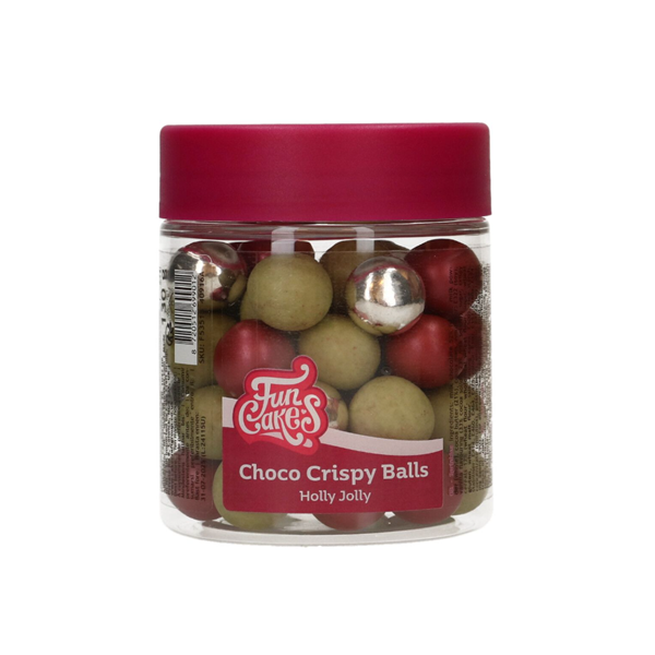 FunCakes Crunchy Chocolate Balls Holly Jolly 130 g