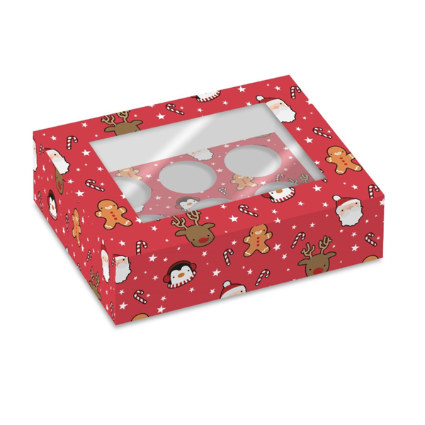 Festive Friends cupcake box, 6 pcs/2