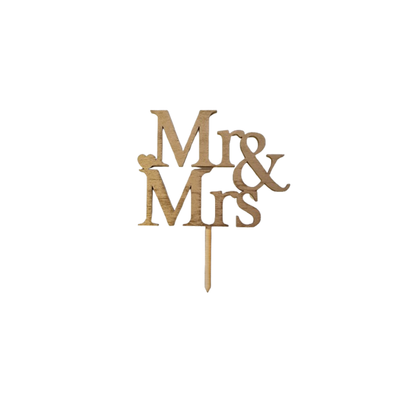 Zápich Mr & Mrs drevo zlaté