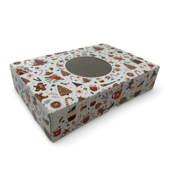 Krabička na zákusky vianočný dekor medovníčky 22x15x5 cm