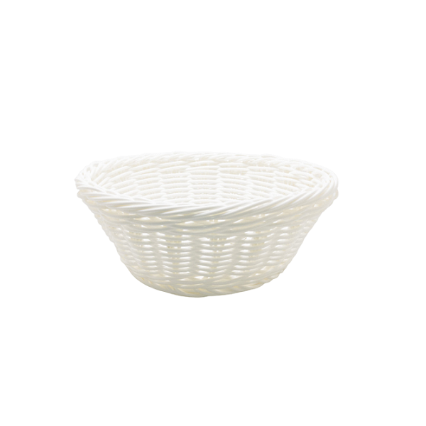 Round white pastry basket