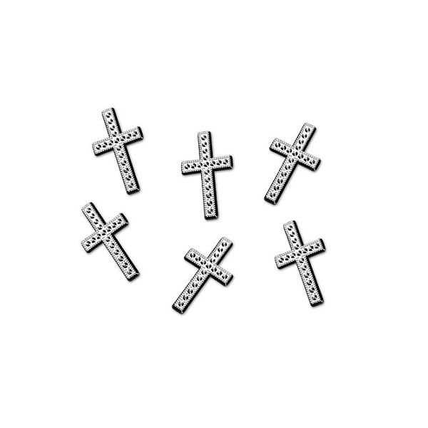 Silver cross decoration 25 pcs