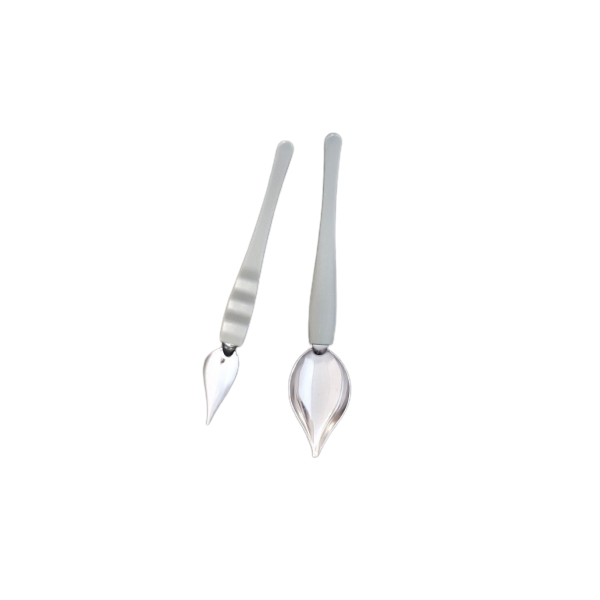 Spoon for decorating desserts stainless steel/plastic 2 pcs