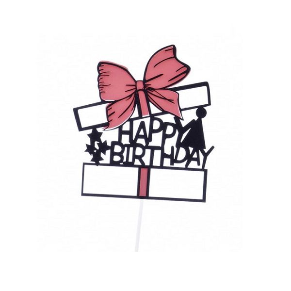 Stamp - Happy Birthday pink bow