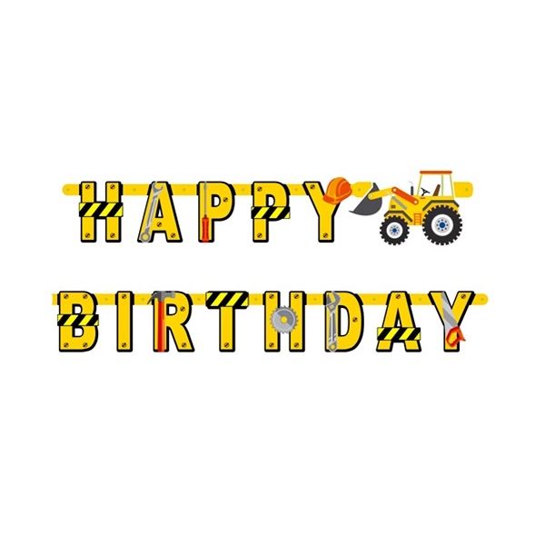 Girlanda Happy Birthday Stavbař