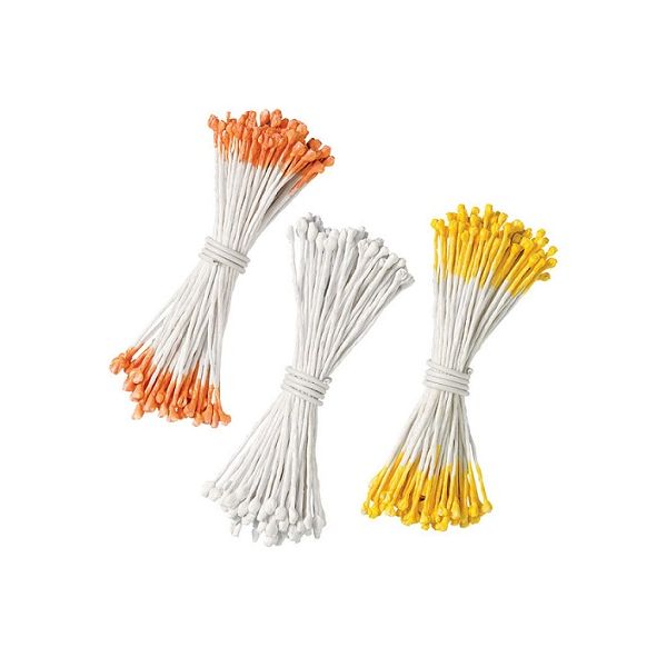 Pistils white, yellow, orange - set of 3 pcs