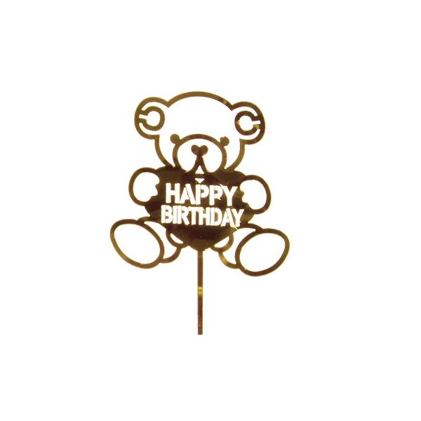 Embossing - Macko Happy Birthday golden