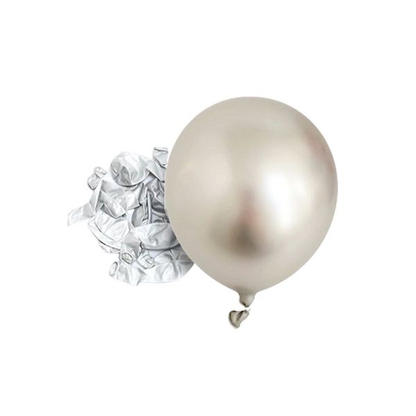 Balony srebrne metaliczne 25 cm - 50 szt