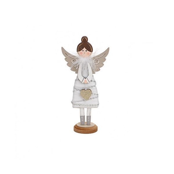 Anjel drevený biele šaty