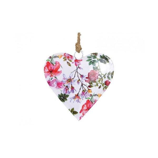Metal heart decoration with flowers