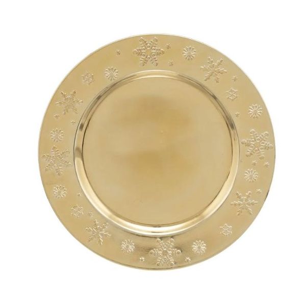 Arany tányér pelyhekkel 33 cm