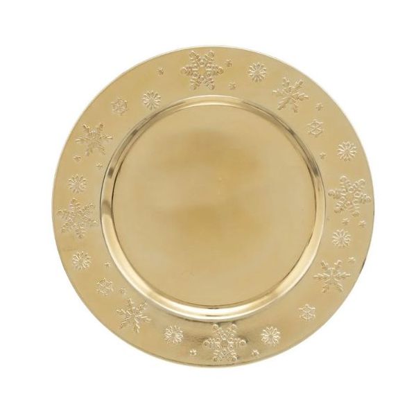 Golden plate with flakes 33 cm